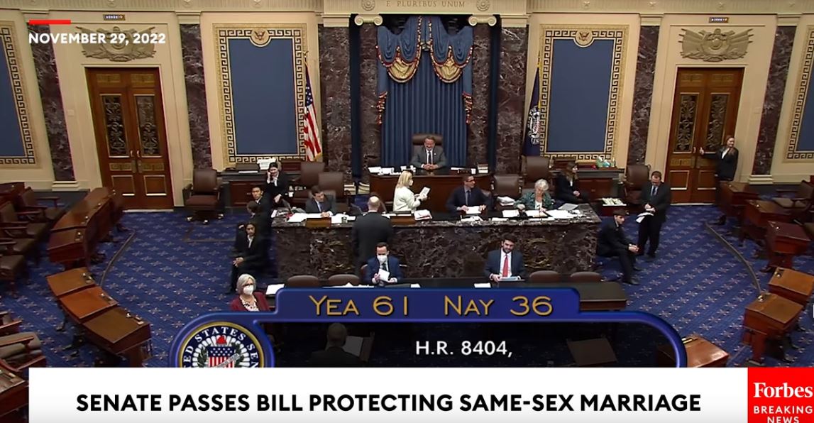 FLASH – USA. Il Senato approva un disegno di legge per tutelare i matrimoni gay 1